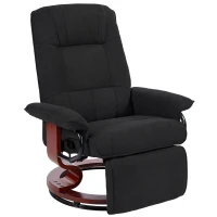 HOMCOM Reclining Swivel Chair, with Footrest - Black(m-10)