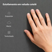 HOMCOM Cama 160x200 cm com Cabeceira Ajustável Estofada em Bombazina Ripas de Madeira Montagem Fácil Cinza Escuro(m-5)