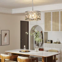 HOMCOM 72 Glass Crystallite Chandelier - Silver-Tone(m-7)