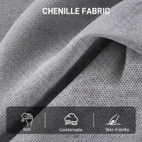 HOMCOM Obrotowy Fotel Akcentowy, Tapicerowany Fotel Czytelniczy z Chenille, Szerokim Siedziskiem, Sprężynowym Wypełnieniem i Metalowymi Nogami, Jasnoszary(m-6)