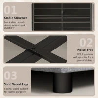 HOMCOM Estructura de cama 140 x 200 cm con cabecero y piecero, cama plataforma con almacenamiento hidráulico, luces LED(m-5)