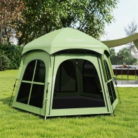 Outsunny Pop Up Tent 3000mm Waterproof Instant Camping Tent 3-4 Person with 2 Doors 4 Windows Green(m-9)