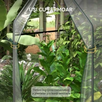 Outsunny Mini Seră de Grădină cu 2 Uși Rulabile și Acoperire din PE 90x90x145cm, Transparentă(m-6)