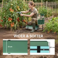 Outsunny Ławka Ogrodowa z Poduszką do Klęczenia i Siedzenia, Obciążenie do 150 kg, Wysuwane Stalowe Nogi(m-6)