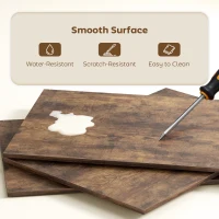 HOMCOM Folding Shelf and Work Table - Brown/Black(m-6)