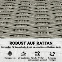 Outsunny Gartenstühle 2 Stück FSC Klappstuhl mit Atmungsaktiv Sitz angenehme Sitzhöhe aus Massivholz & Polyrattan(m-5)