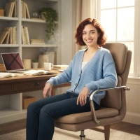 HOMCOM Chaise de bureau, fauteuil de bureau ergonomique, hauteur réglable, dossier haut, pivotant à 360°, 61x67,5x100cm marron(m-9)