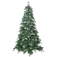 HOMCOM Árvore de Natal Artificial 210 cm Ramos Realistas com Efeito Neve Árvore de Natal com Suporte em Aço Base Dobrável Verde(m-1)