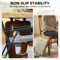 Outsunny Set of 6 Outdoor Seat Cushions with Machine Washable Cover, Water Repellent Seat Cushions Light Grey(m-6)