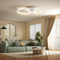 HOMCOM Candeeiro de Teto LED 40W Candeeiro Moderno com Iluminação LED 3000K/4000K/6500K 59x38x7,4 cm Branco(m-2)