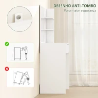 HOMCOM Toucador de Maquilhagem com Espelho Mesa de Maquilhagem com Gaveta e Prateleiras Abertas  75x40x137 cm Branco(m-6)