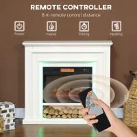 HOMCOM 4777 BTU Multicolour LED Electric Fireplace - White(m-6)