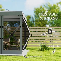 Outsunny Pawilon 1,85x1,85m Wodoodporny Stabilny Zimoodporny Pop-up Składany Pawilon z 4 Siatkowanymi Ścianami Bocznymi Torbą, UV 30+(m-7)