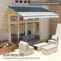Outsunny Toile de Rechange Store Banne avec Lambrequin, Déperlante, Toile de Remplacement pour Store, Compatible 4 x 3 m, Gris(m-4)