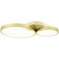 HOMCOM Candeeiro de Teto LED 40W Candeeiro Moderno com Iluminação LED 3000K/4000K/6500K 59x38x7,4 cm Dourado(m-11)