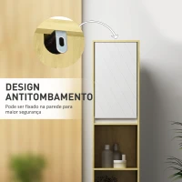 HOMCOM Coluna Casa de Banho com 2 Prateleiras Abertas Armário Alto para Casa de Banho 30x24x170 cm Madeira e Branco(m-7)