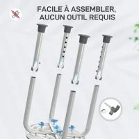 HOMCOM Tabouret de douche siège de douche antidérapant tabouret de bain hauteur réglable pivotant à 360° en aluminium(m-7)