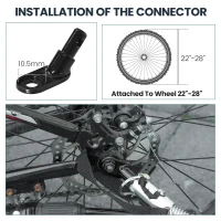 SPORTNOW Przyczepka rowerowa 170 litrów z zaczepem, pokrywą, 51 cm, szybkozłączki, pompowane koła, do 40 kg(m-8)