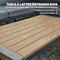 Outsunny Salon de jardin extérieur d'angle modulable 6 personnes, canapés, table basse et coussins, gris foncé(m-7)