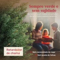 HOMCOM Árvore de Natal Slim 180 cm Árvore de Natal Artificial com 321 Ramos Suporte Metálico Decoração para Interior Verde(m-4)