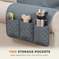 PawHut Waterproof Sofa Cover 2 Seater, Soft Couch Cover for Dogs Cats Pets, Non Slip Sofa Slipcoevr with Elastic Straps(m-6)