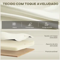 HOMCOM Poltrona de Sala Estofada em Veludo Acolchoamento Espesso Assento Amplo Apoio de Braços Almofada 81x77x81 cm Creme(m-4)