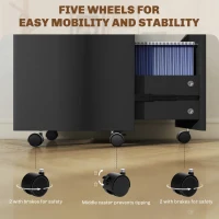 HOMCOM Two-Drawer Lockable Filing Cabinet - Black(m-7)