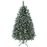 HOMCOM Árvore de Natal Artificial 150 cm Árvore de Natal com 581 Ramos com Efeito Neve 44 Pinhas Verde