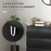 HOMCOM Commode 3 tiroirs, Meuble de rangement épuré pour chambre, intérieur, 80l x 39P x 73H cm(m-6)