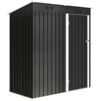 Outsunny Metalowy schowek na narzędzia 1,37 m², zamykany schowek z wentylacją, pochyłym dachem, rękawicami, 163 x 90 x 179 cm
