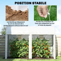 Outsunny Serre de Jardin, Petite Serre de Balcon en Bâche PE Châssis Acier, Portes et Fenêtres Roulantes 300 x 100 x 200 cm blanc(m-6)