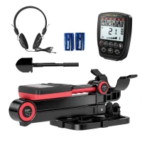 Outsunny Détecteur de Métaux, Bobine Étanche IP68 avec Écran LCD, 4 Modes, Haute Précision Hauteur Réglable, 139x26x30cm, Noir(m-1)