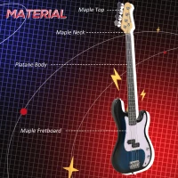 SPORTNOW 4 String Full Size Electric Bass Guitar for Beginners(m-4)