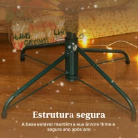 HOMCOM Árvore de Natal Artificial 210 cm com 1123 Ramos Densos e Suporte Metálico Dobrável para Interior Verde(m-7)