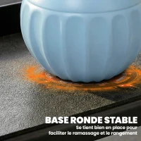 SPORTNOW Kettlebell 10 kg, haltère avec poignée Antidérapante, haltère à boule, musculation, entraînement, pour gym, bleu(m-7)