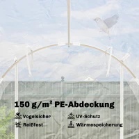 Outsunny Polytunnel-Gewächshaus, begehbares Gewächshaus mit verzinktem Stahlrahmen und UV-beständiger PE-Abdeckung, transparent(m-5)