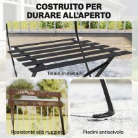 Outsunny Set di 2 Sedie da Giardino Pieghevoli con Seduta a Doghe(m-5)