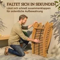 Outsunny Sonnenliege aus Akazienholz Klappbar Ergonomisch Gartenliege mit S-Form Latten-Design 60 x 156 x 77 cm(m-5)