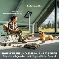 Outsunny Aufblasbares Zelt 8-10 Personen Schneller Aufbau 4-Jahreszeiten Wasserdicht Kratzfest Zelt mit Kaminöffnung Dachfenster(m-7)