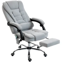 Vinsetto Fauteuil de bureau massant et chauffant, chaise de bureau, hauteur réglable, dossier inclinable, 65x70x111-119cm, gris(m-12)