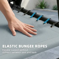 Outsunny Folding Garden Chairs Set of 4, Outdoor Dining Chairs with Wide Texteline Seat, High Back and Armrests, Light Grey(m-5)