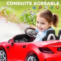 AIYAPLAY Voiture électrique enfants licence Mercedes SLC 300 12V V. Max. 5 Km/h effets sonores lumineux télécommande rouge(m-6)