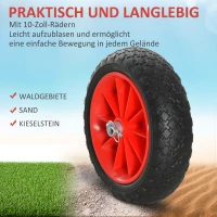 Outsunny Transportwagen Klappbar Alu Kajakwagen bis 70 kg Bootswagen mit Spanngurte luftlose Stollenreifen(m-5)