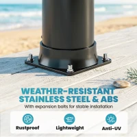 Outsunny Solarny prysznic 40L z ręczną słuchawką, deszczownicą i kranem, regulacja temperatury(m-8)