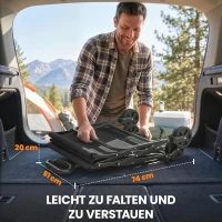 Outsunny Bollerwagen Faltbarer Handwagen Gartenwagen Transportwagen mit Griff Verstellbarer Griffhöhe Getränkehalter Schwarz(m-6)