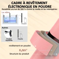 Outsunny Ensemble Bistrot de Jardin 3 Pièces Table et 2 Chaises Pliantes à Lattes Double Protection Antirouille Rose(m-4)