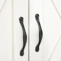 HOMCOM Buffet salon, meuble de rangement avec tiroir, 2 portes de grange et étagère réglable, 80 x 39,7 x 80 cm, blanc(m-9)