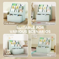 AIYAPLAY Bookcase for Kids with Shelves, Drawer, Bookcase for Bedroom, Playroom, Green(m-7)
