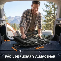 Outsunny Carro de Jardín Plegable con Ruedas Mango Ajustable Carga 68 kg para Campaña Compra 81x45x89 cm Negro(m-5)