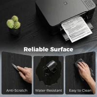 HOMCOM Three-Tier Steel Printer Stand, with Wheels - Black(m-6)